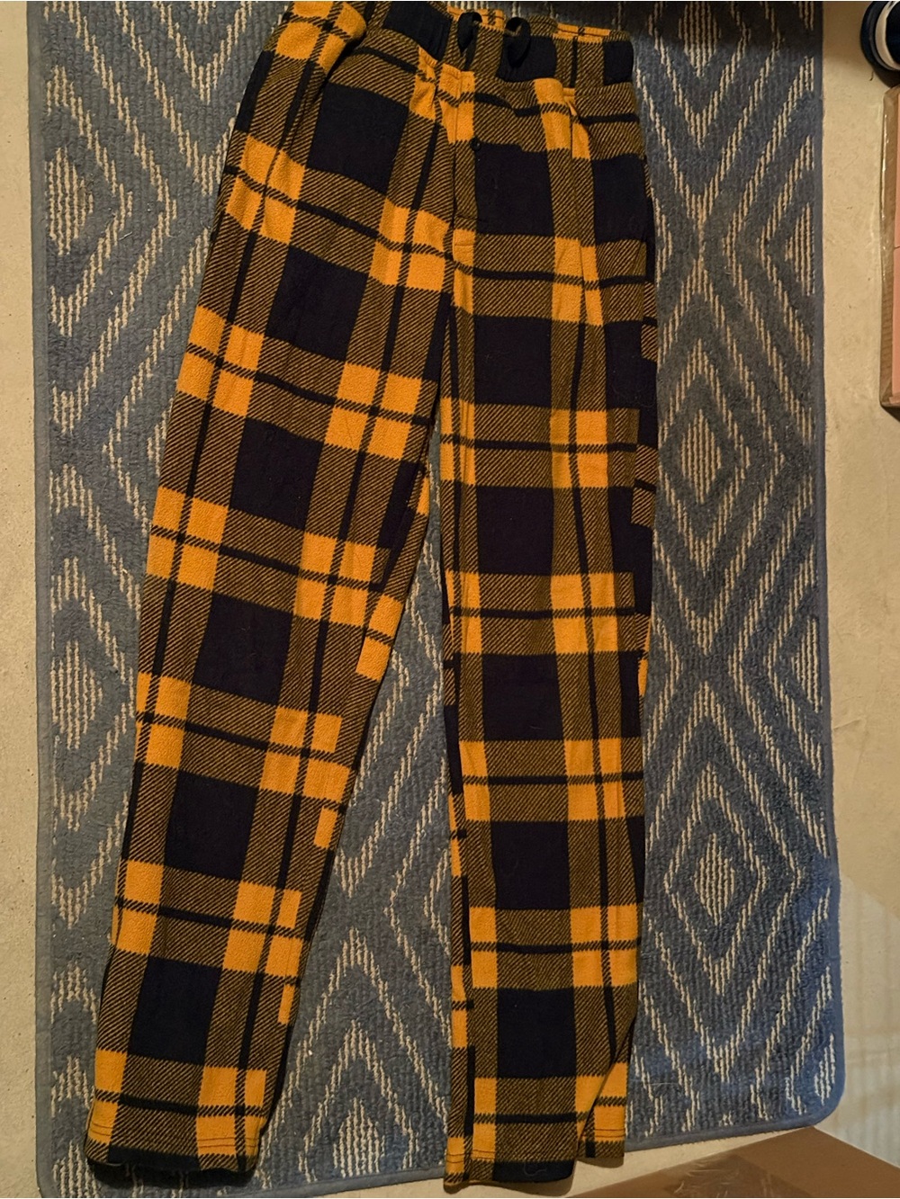 Men's Black & Yellow Plaid Casual Pants